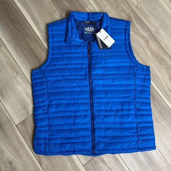 NWT Stio Pinion Down Vest Men's XL 800 Fill Cosmic Blue Full Zip Puffer Jacket